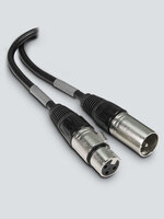 3-PIN 25' DMX CABLE   MALE TO FEMALE 3-PIN CONNECTORS / 24 AWG / BLACK